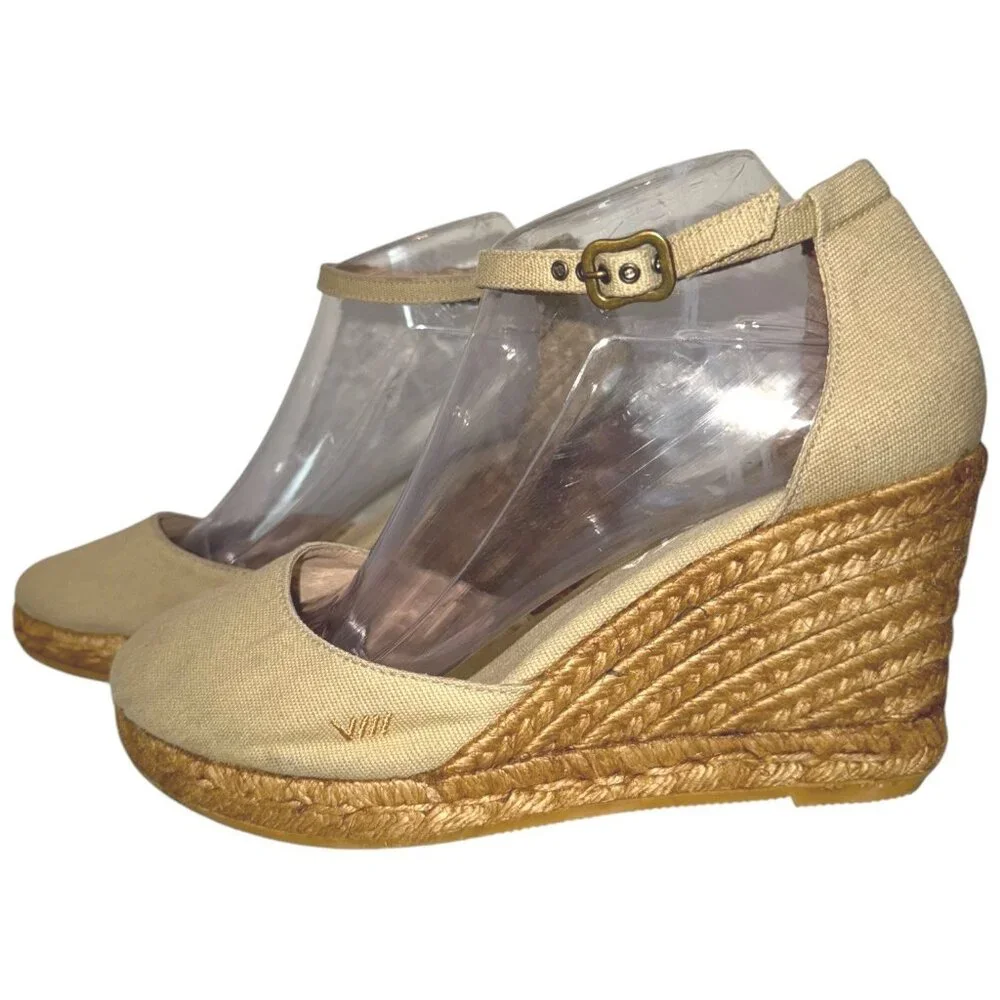 Viscata Barcelona Estartit Canvas Espadrille Wedge Heel Sandals 41 10 Closed Toe
